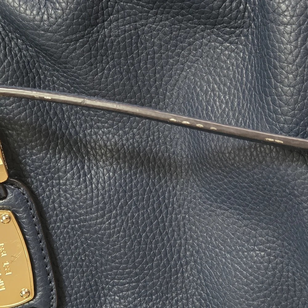 Michael Kors Dark Blue Crossbody Bag with Gold Accents - Picture 10 of 12